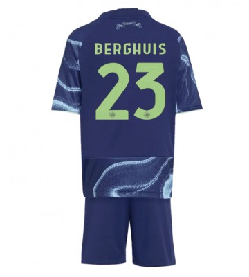 Ajax Steven Berghuis #23 Udebanetrøje Børn 2025-26 Kortærmet (+ Korte bukser)